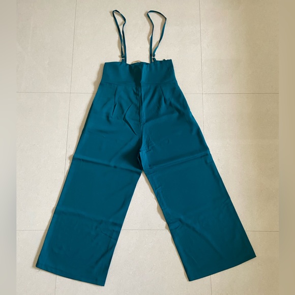 Teal Blue Suspender Pants for Women - Picture 8 of 12